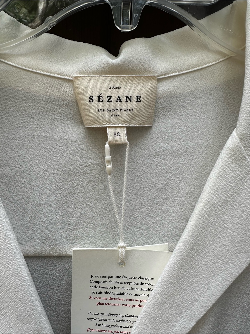 Sezane Florence Crepe Silk Blouse NWT - Picture 6 of 11